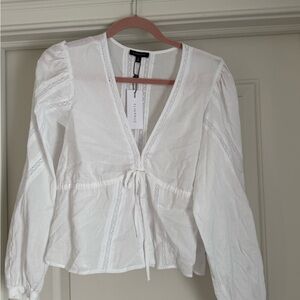 Dynamite White Lace Detail Blouse - new with tags!